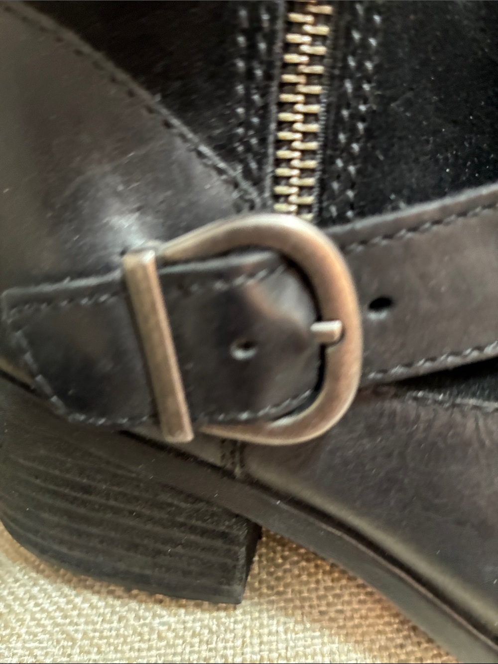 Born Black Women's Leather Heeled Ankle Boots - Picture 10 of 12